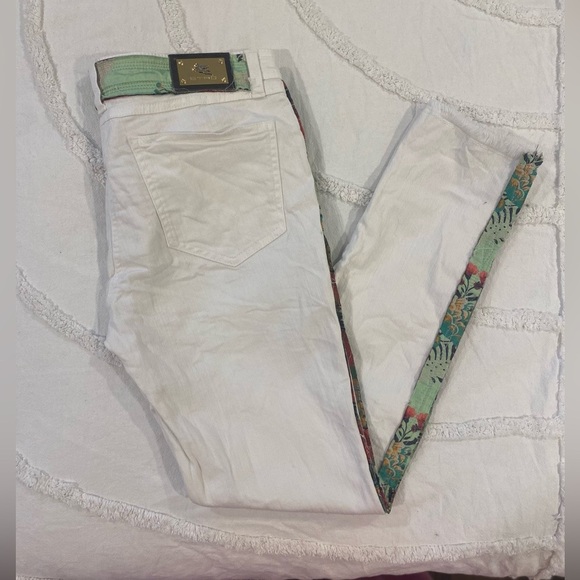 ETRO Milano Off-White Ribbon Embroidered Pants Size 29 - Picture 9 of 13